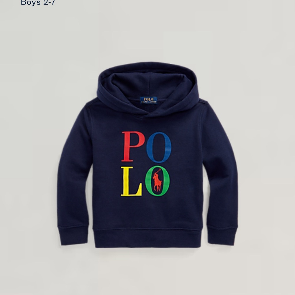 Polo by Ralph Lauren Blue and Red Hoodie Sweatshirt 3T